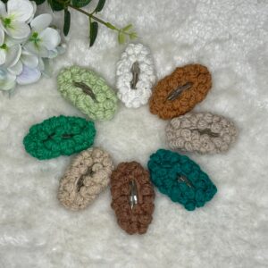 Handmade Crochet Hair Clips Popcorn
