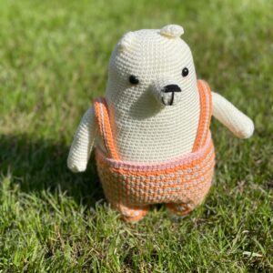 Handmade Crocheted Amigurumi White Bear Toy