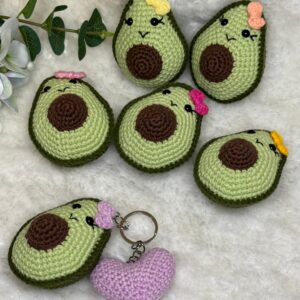 Handmade Crochet Cute Avocado Keychain Keyring l Bag Accessories l Finished Product