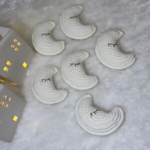 Handmade Crochet Moon Keychain / Accessory