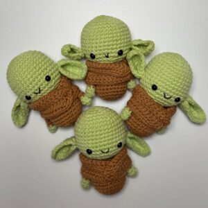Handmade Crochet Cute Yoda Hanging Keychain Keyring l Bag Accessories l Finished Product